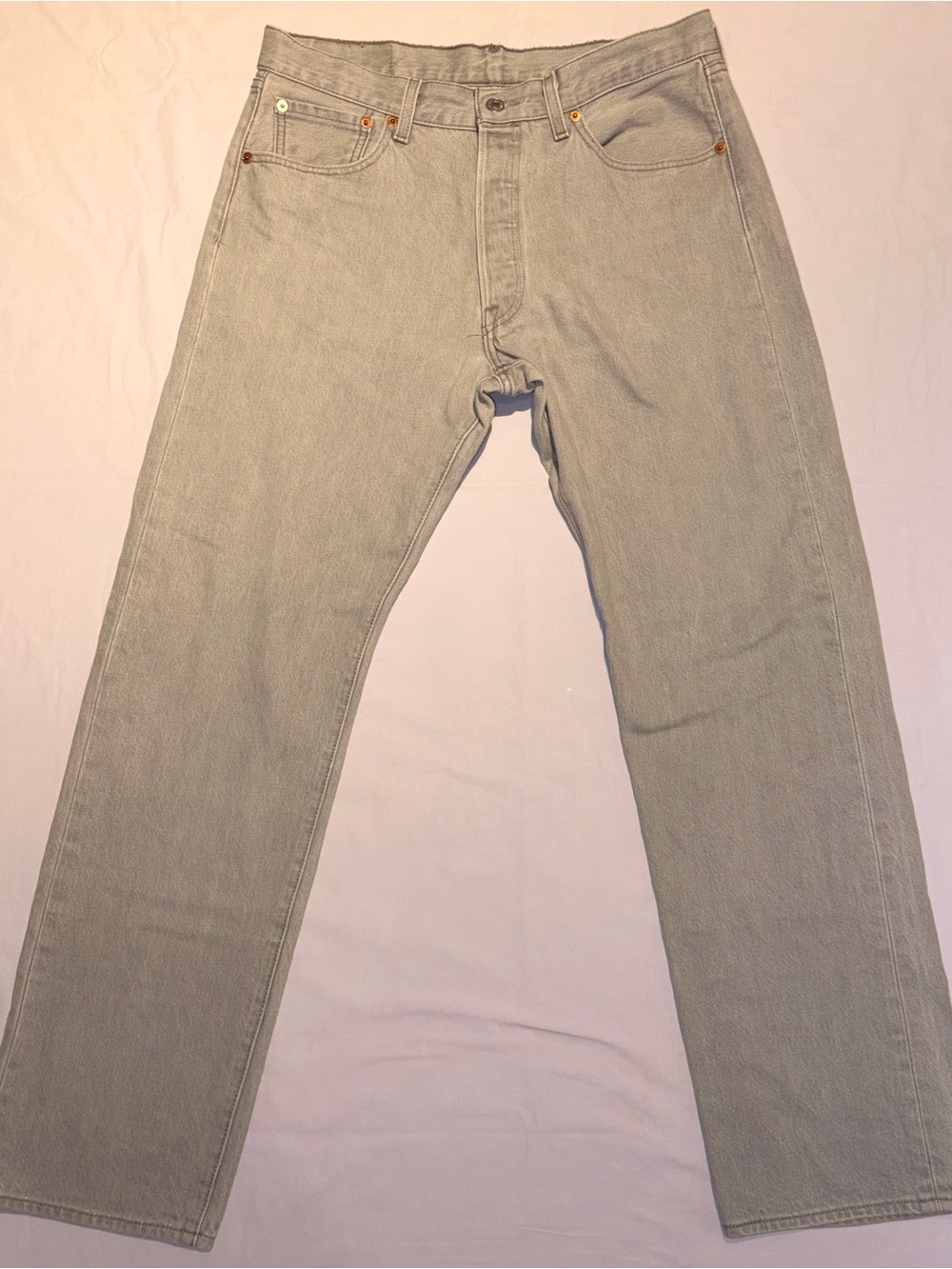 Levi's Men’s 501 Original Fit Button Fly Grey Wash Denim Jeans W35 L34